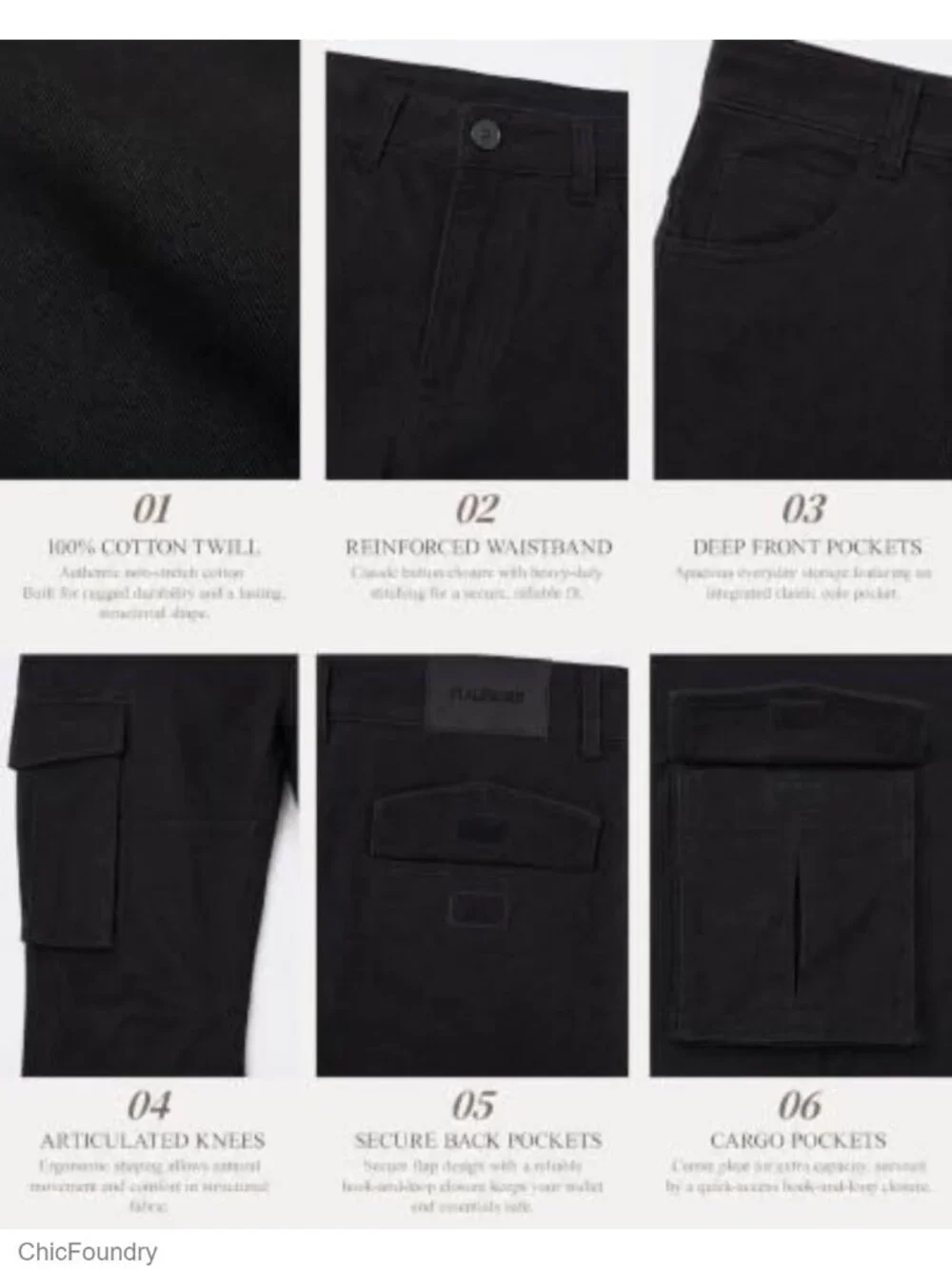 Slim Fit Cargo Pants, 100% Cotton Twill, 7 Utility Pockets, Work & Outdoor